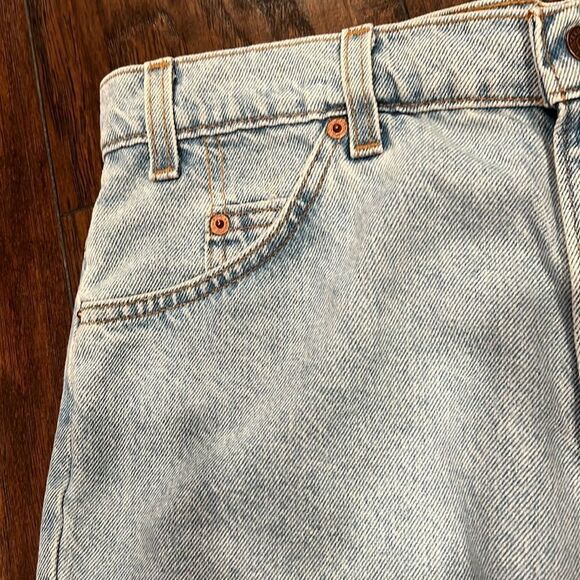 Vintage 90s Levis 505 ORANGE TAB Blue Jean Denim Shorts Size 38 Made In USA VTG - Picture 2 of 9